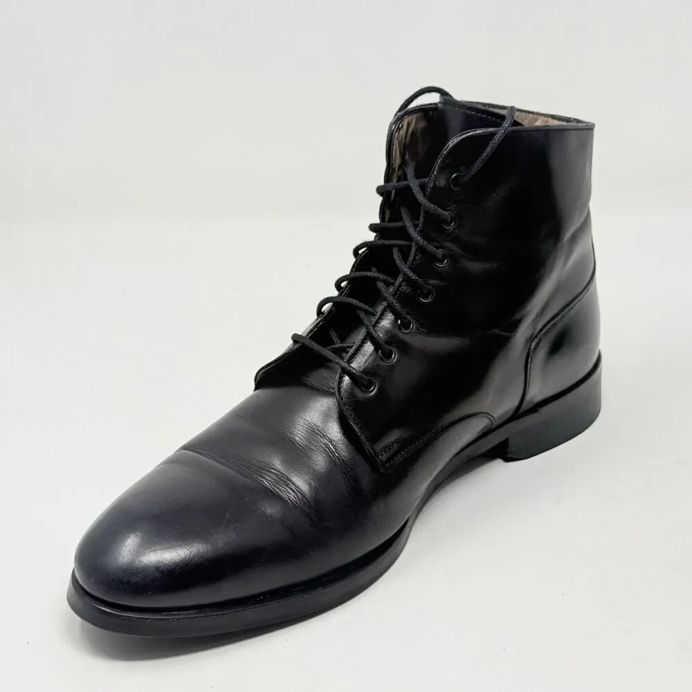 Ace Marks Chukka Boots Mens 9 EU 42 Black Leather Sleek Antique Wedding Italy